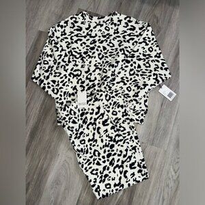 Brunette The Label Snow Leopard Best FriendNWTCrew and Jogger
